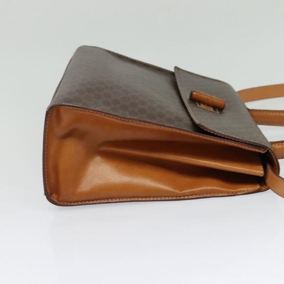 CELINE Macadam Canvas Hand Bag Pvc Leather Brown Gold - Picture 5 of 13